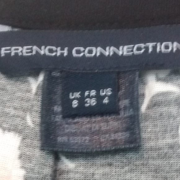 French Connection Black Floral Print Keyhole Dress - Picture 4 of 6